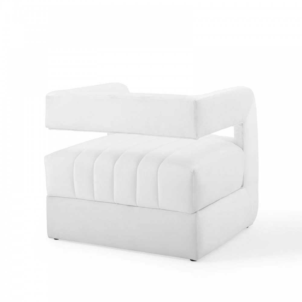 Range Tufted Performance Velvet Accent Armchair Set of 2, White
