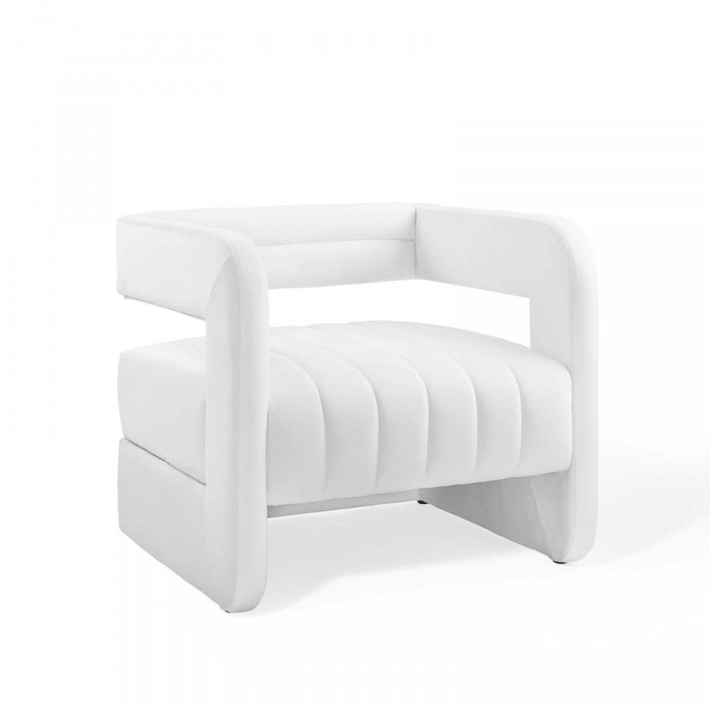 Range Tufted Performance Velvet Accent Armchair Set of 2, White