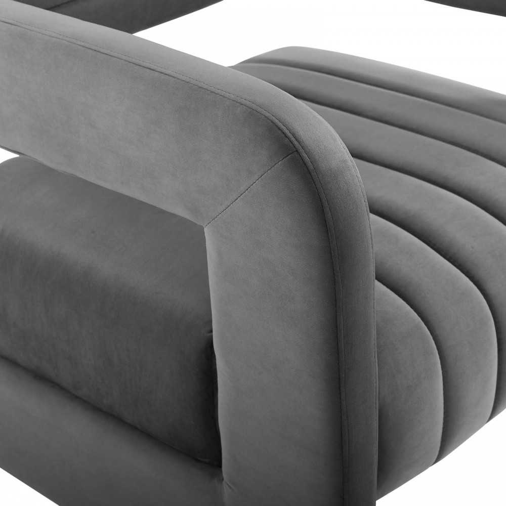 Range Tufted Performance Velvet Accent Armchair, Charcoal