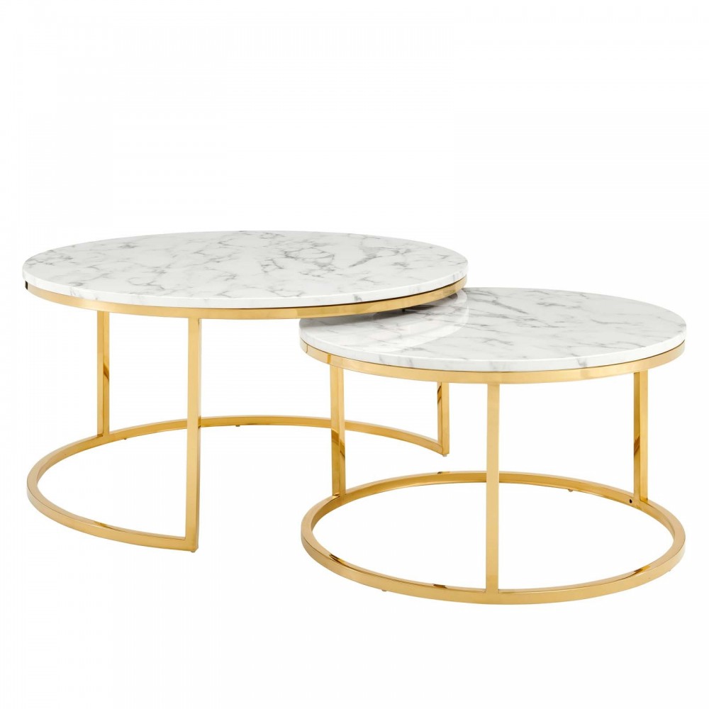 Ravenna Artificial Marble Nesting Coffee Table