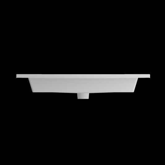 Ravenna Wall-Mounted Sink Fireclay 32.25 in. 1-Hole with Overflow in Matte White