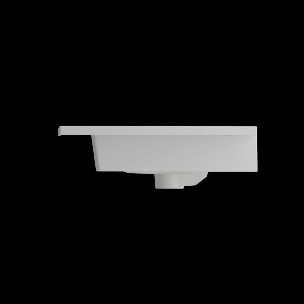Ravenna Wall-Mounted Sink Fireclay 32.25 in. 1-Hole with Overflow in Matte White