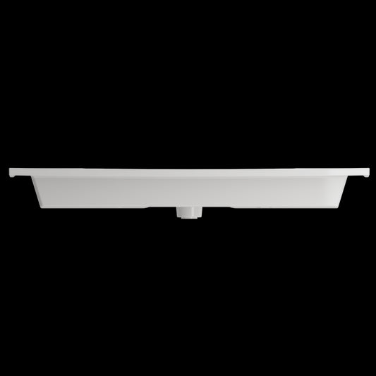 Ravenna Wall-Mounted Sink Fireclay 40.5 in. 1-Hole with Overflow in White
