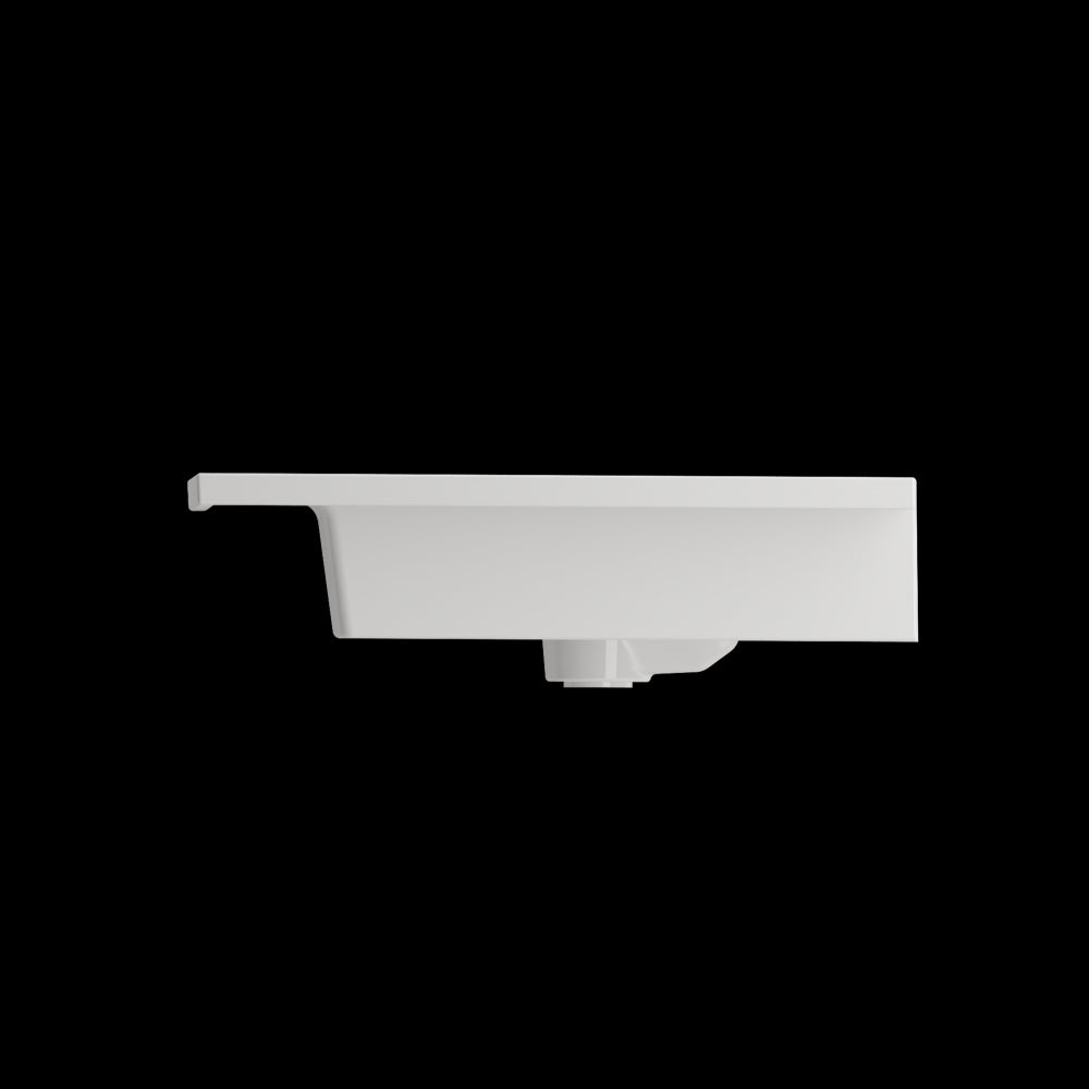 Ravenna Wall-Mounted Sink Fireclay 40.5 in. 3-Hole with Overflow in White