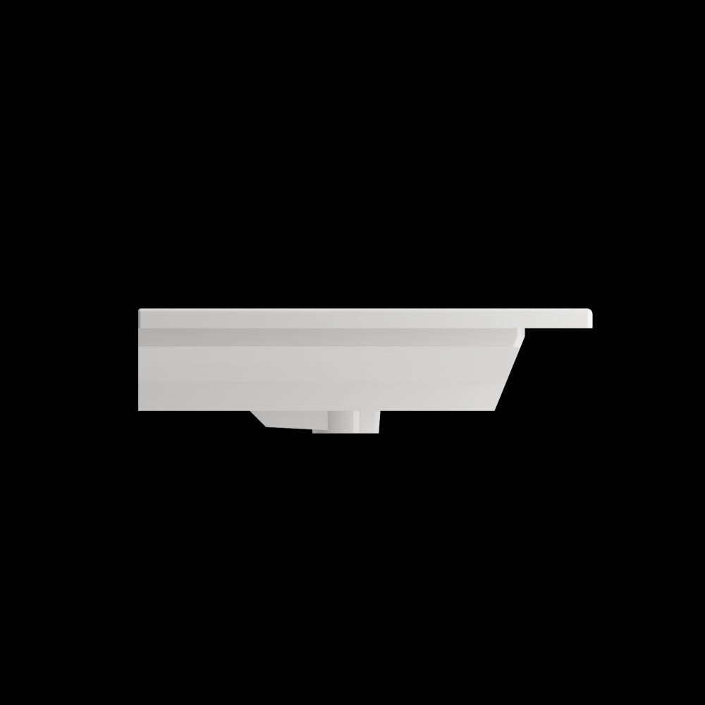 Ravenna Wall-Mounted Sink Fireclay 47.5 in. 1-Hole with Overflow in White