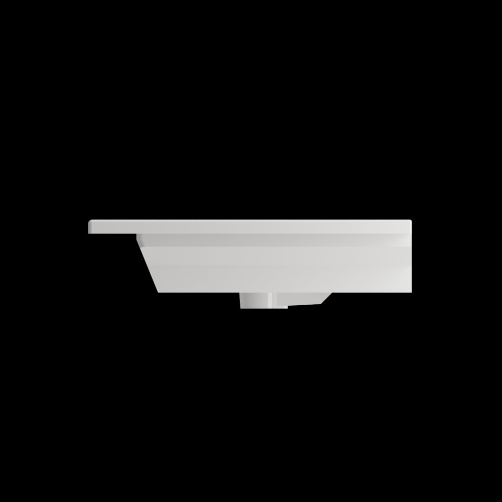 Ravenna Wall-Mounted Sink Fireclay 47.5 in. 1-Hole with Overflow in White