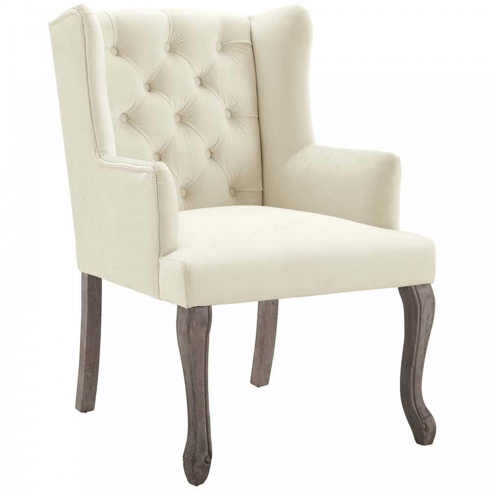Realm Armchair Performance Velvet Set of 2, Ivory