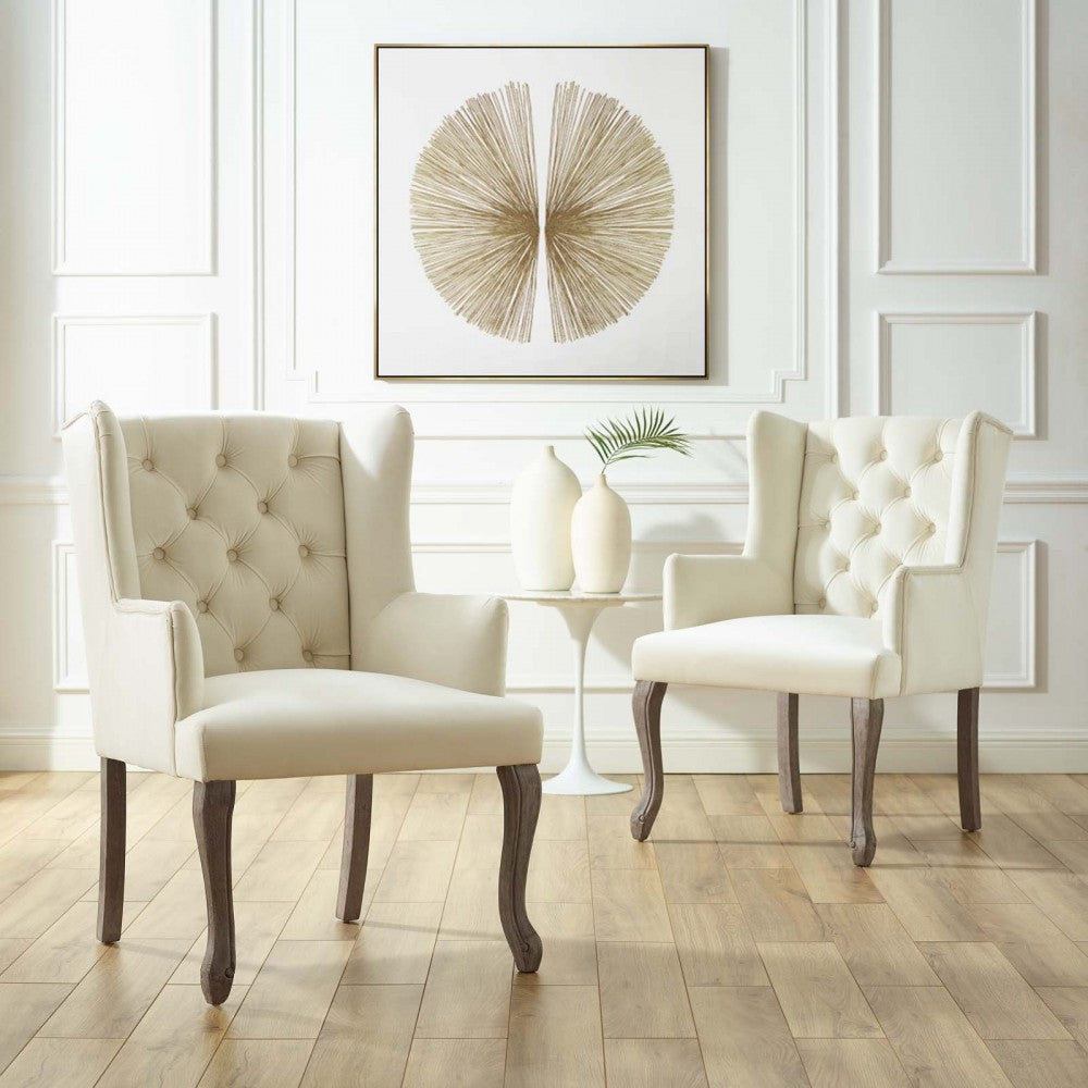 Realm Armchair Performance Velvet Set of 2, Ivory
