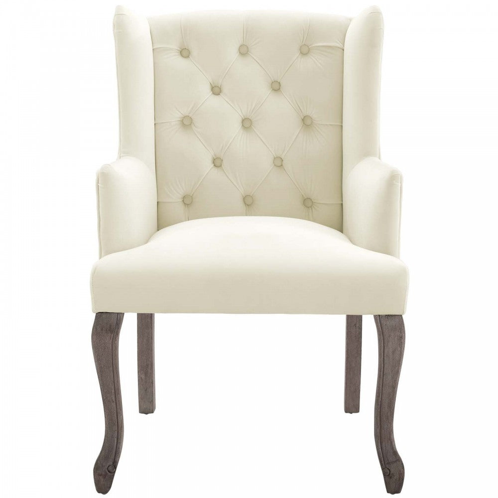 Realm Armchair Performance Velvet Set of 2, Ivory