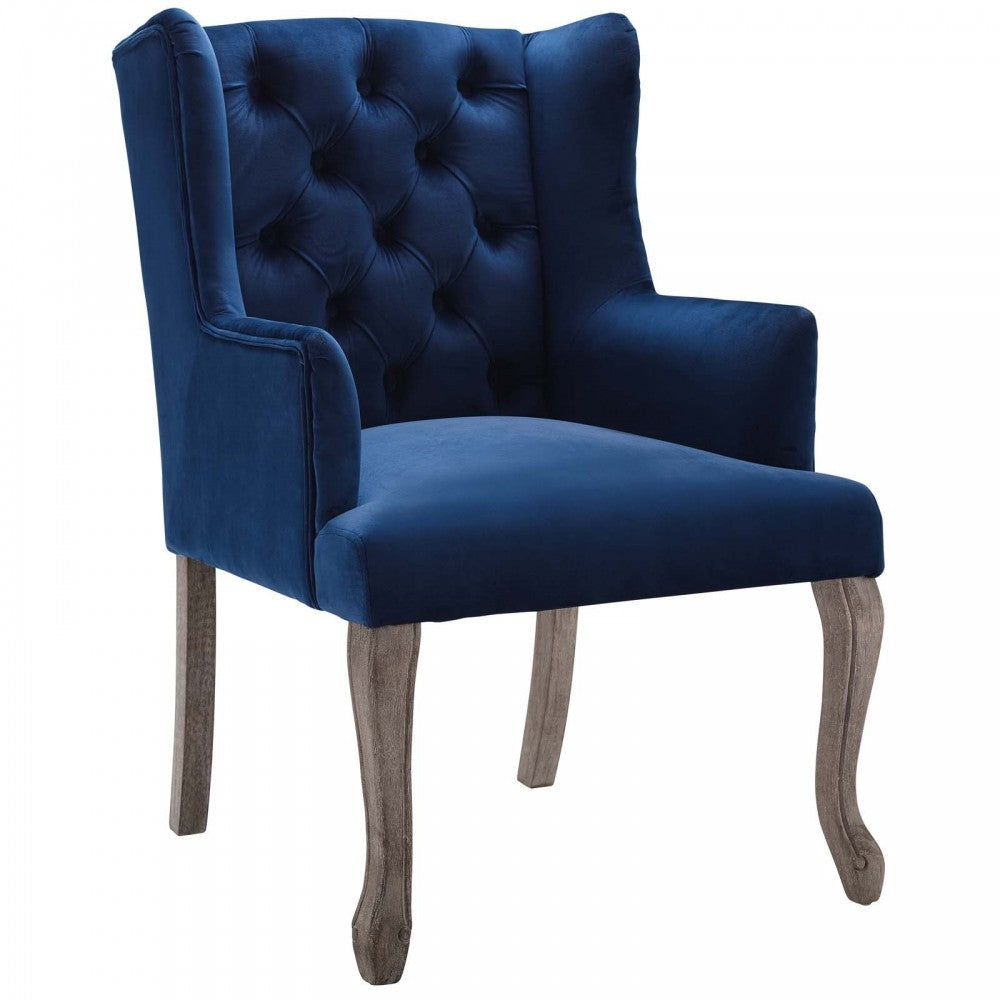 Realm Armchair Performance Velvet Set of 2, Navy