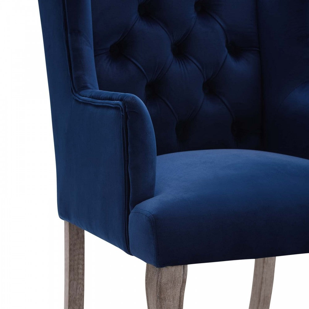 Realm Armchair Performance Velvet Set of 2, Navy