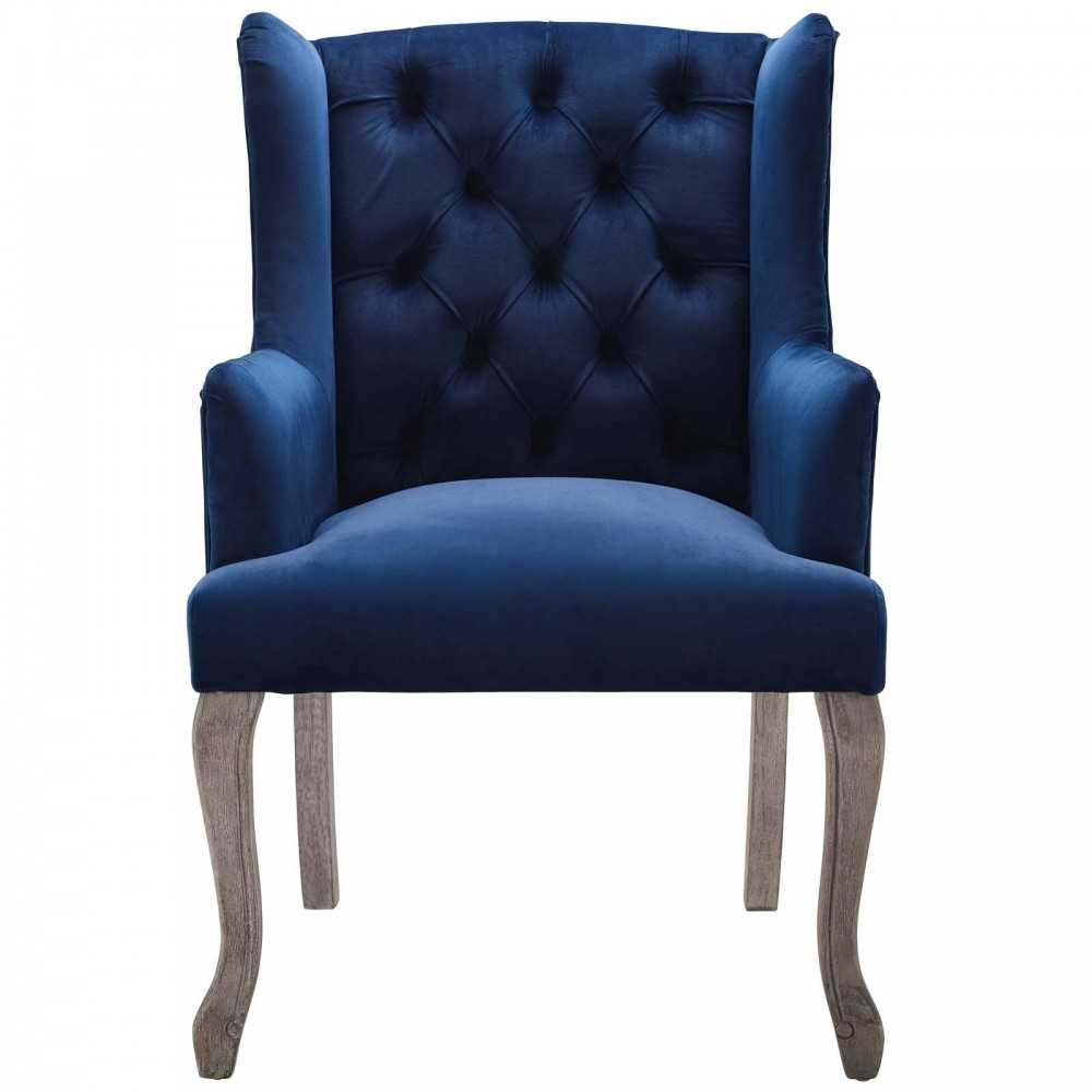 Realm Armchair Performance Velvet Set of 2, Navy