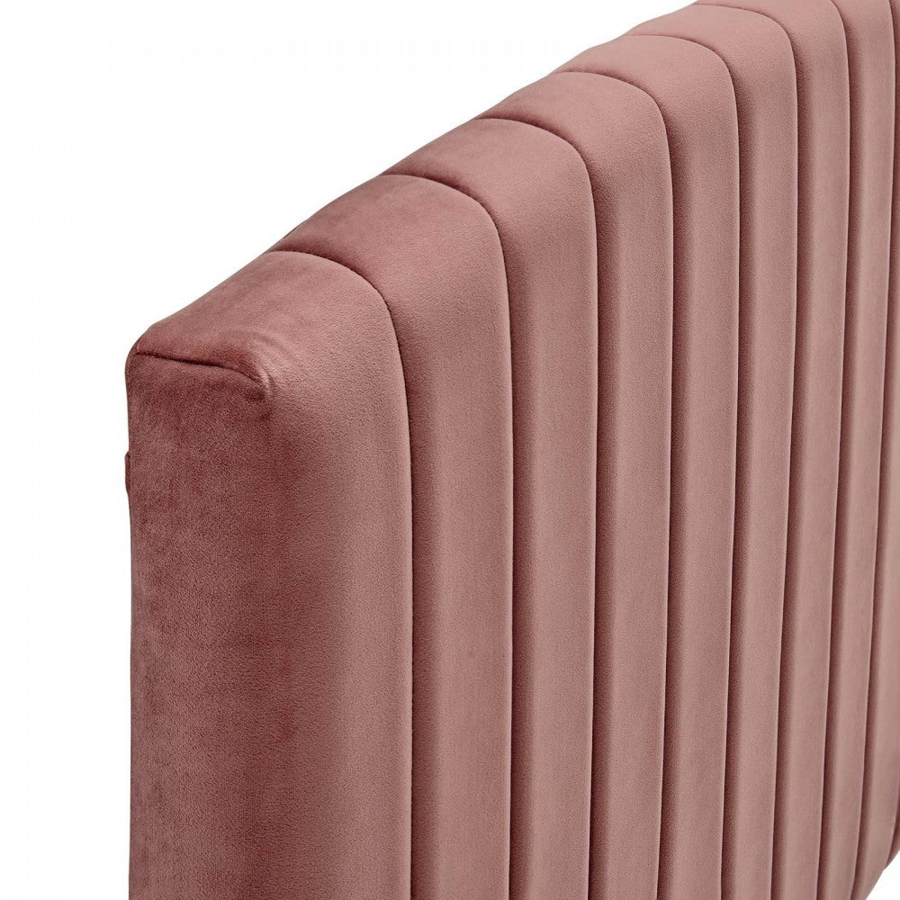 Rebecca Performance Velvet Full / Queen Headboard, Dusty Rose