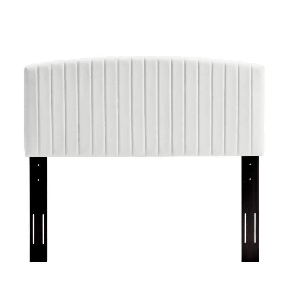 Rebecca Performance Velvet Full / Queen Headboard, White