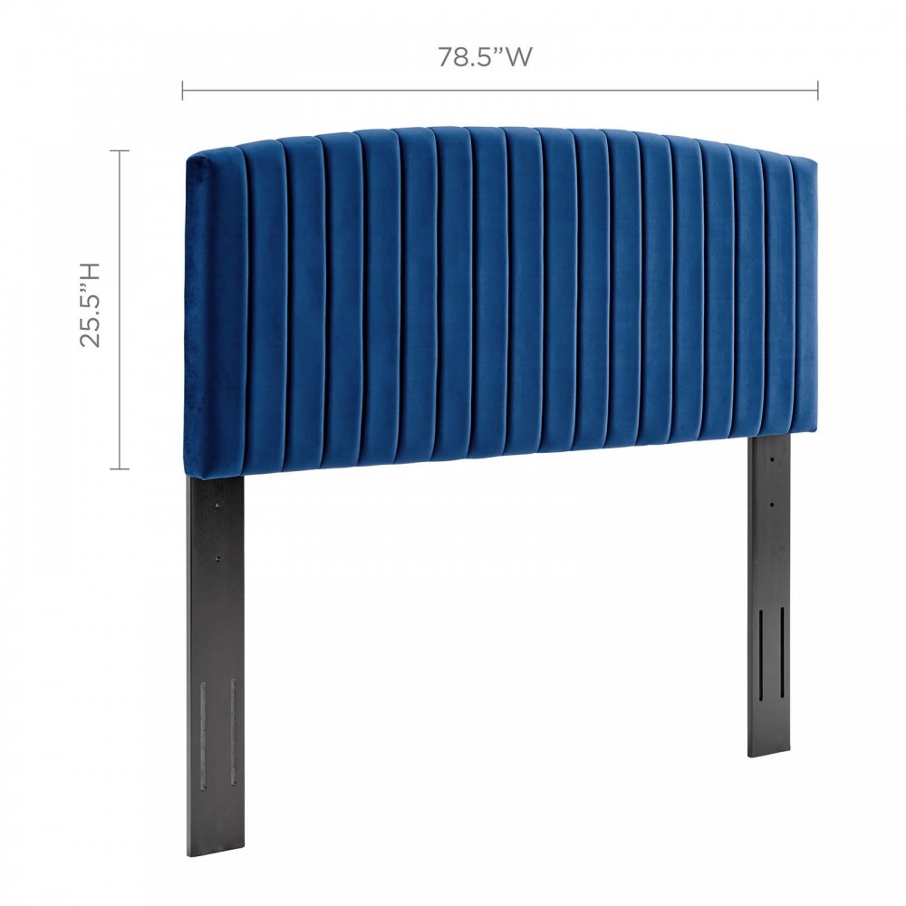Rebecca Performance Velvet King / California King Headboard, Navy