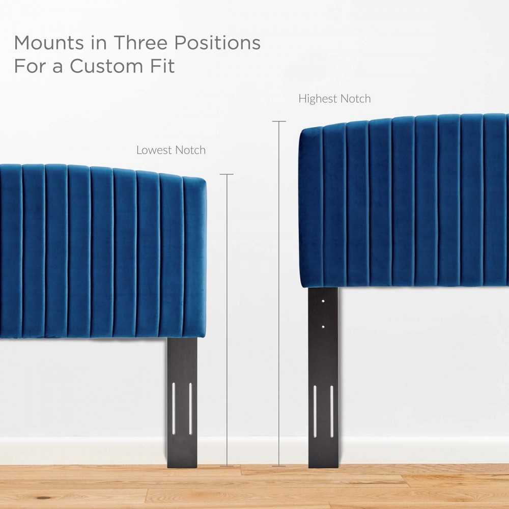 Rebecca Performance Velvet King / California King Headboard, Navy