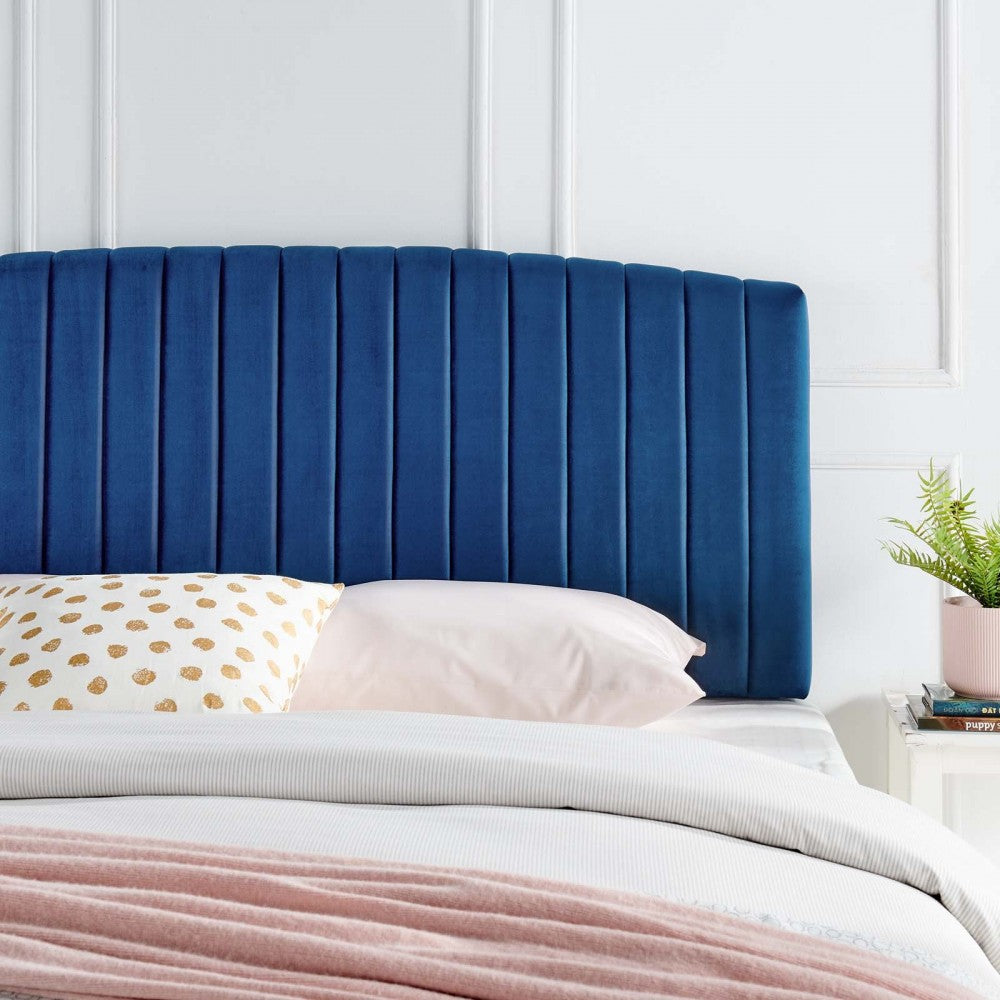 Rebecca Performance Velvet Twin Headboard, Navy