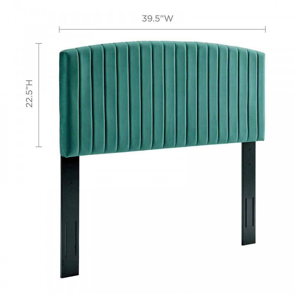 Rebecca Performance Velvet Twin Headboard, Teal