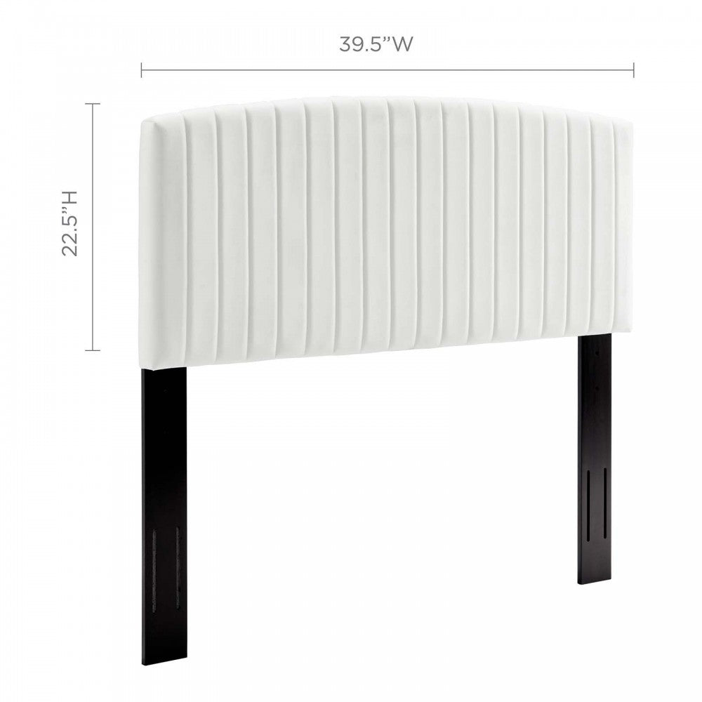 Rebecca Performance Velvet Twin Headboard, White