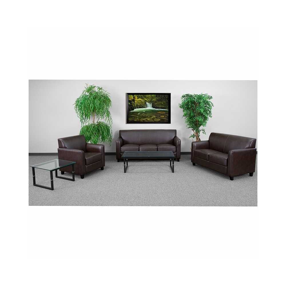 Reception Set in Brown LeatherSoft