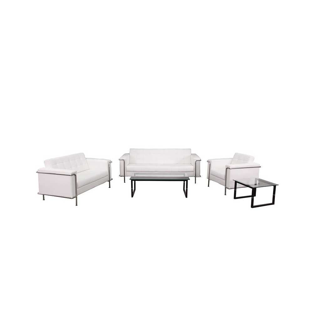 Reception Set in Melrose White LeatherSoft