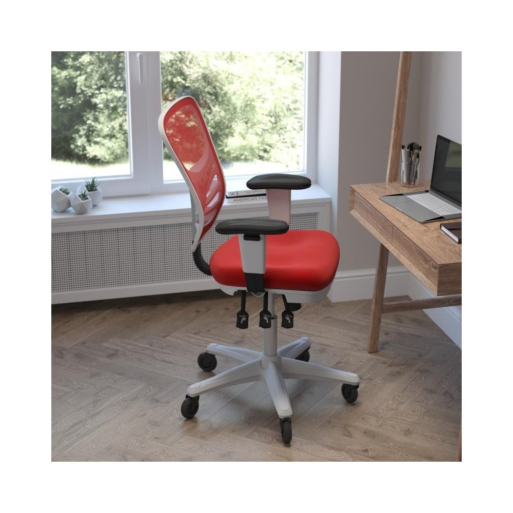 Red Chair with Roller Wheels