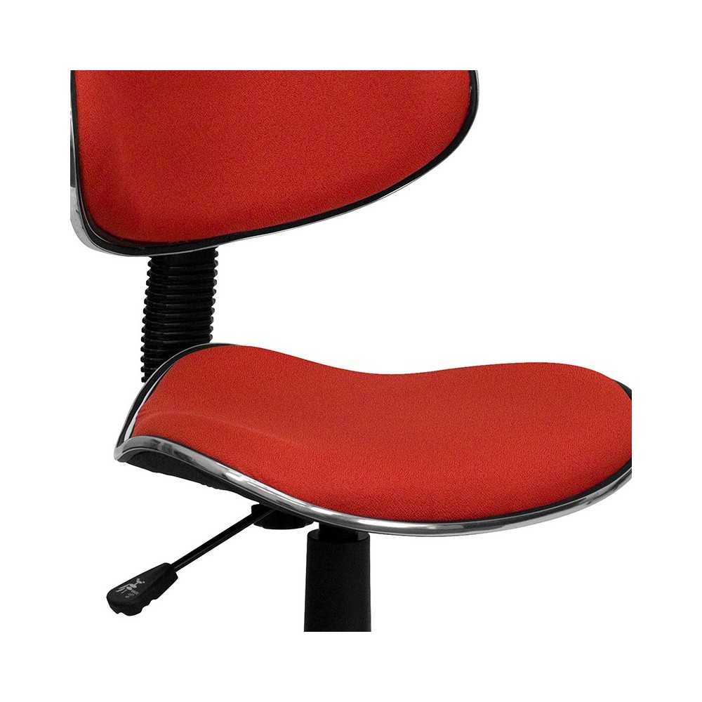 Red Fabric Swivel Ergonomic Task Office Chair