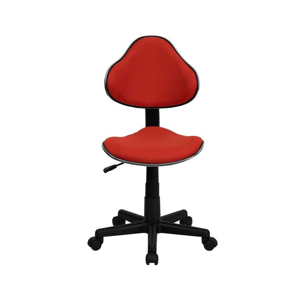 Red Fabric Swivel Ergonomic Task Office Chair