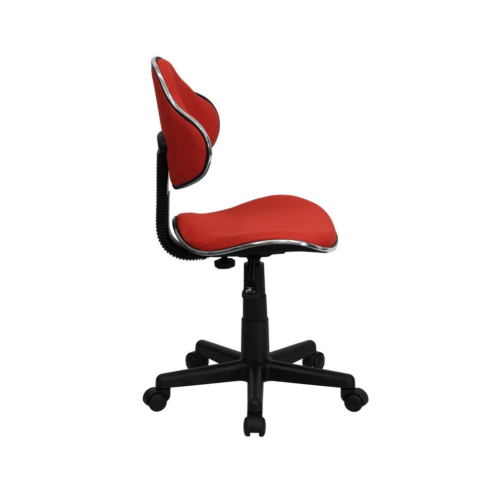Red Fabric Swivel Ergonomic Task Office Chair
