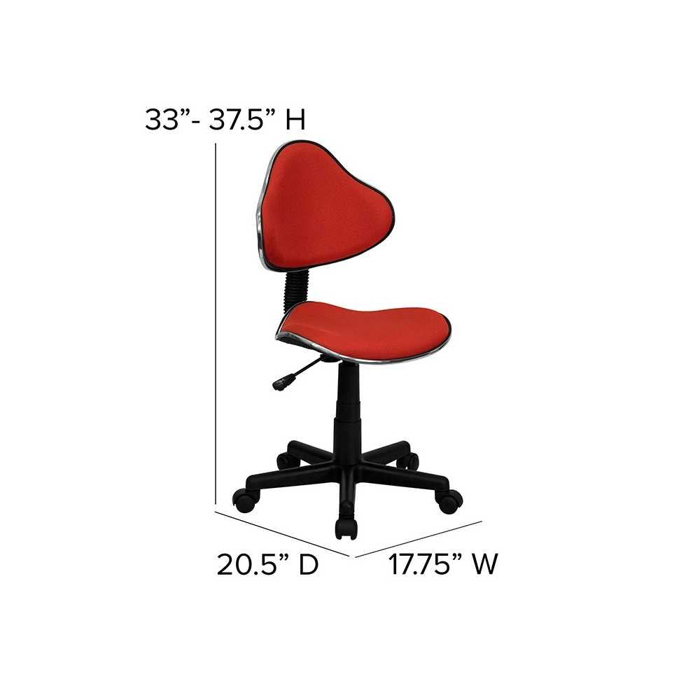 Red Fabric Swivel Ergonomic Task Office Chair
