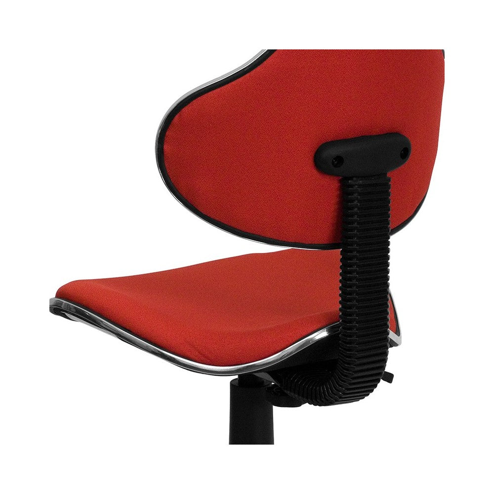 Red Fabric Swivel Ergonomic Task Office Chair