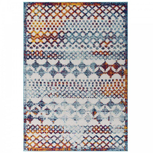 Reflect Giada Abstract Diamond Moroccan Trellis 5x8 Indoor/Outdoor Area Rug, Multicolored