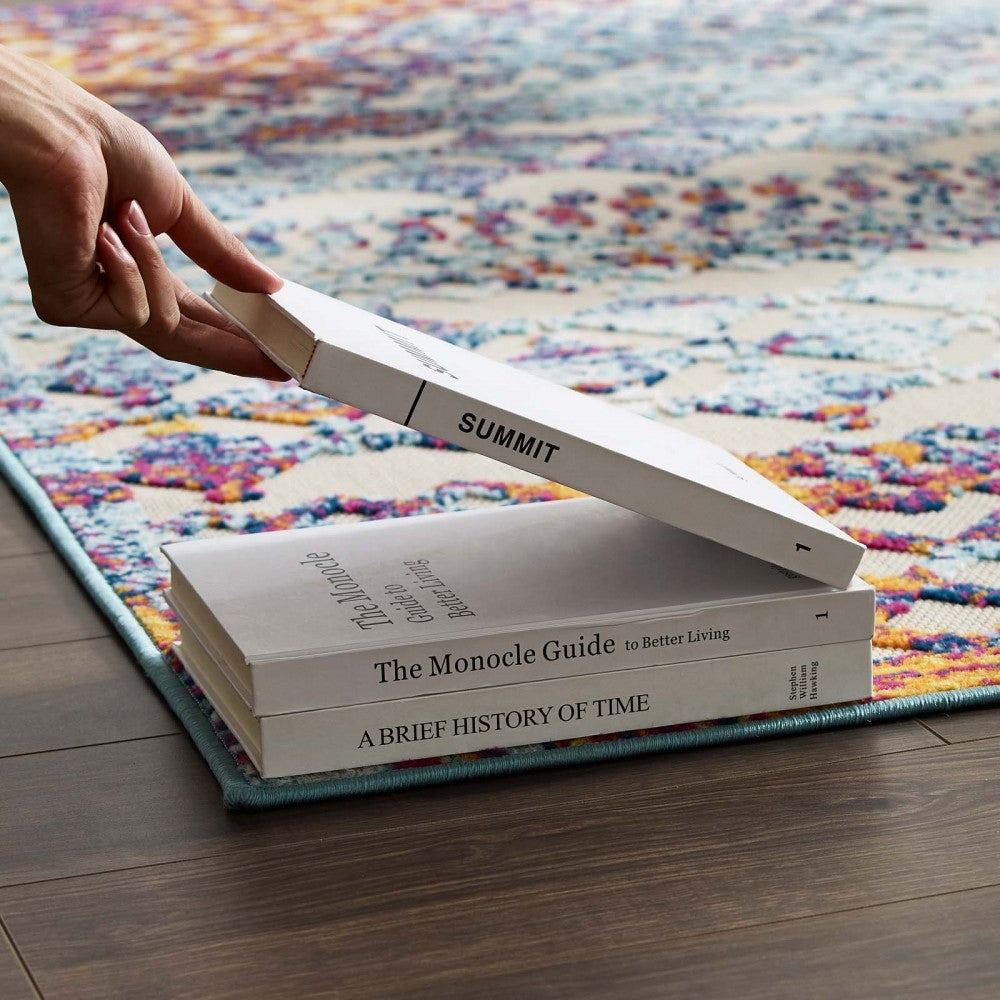 Reflect Giada Abstract Diamond Moroccan Trellis 5x8 Indoor/Outdoor Area Rug, Multicolored