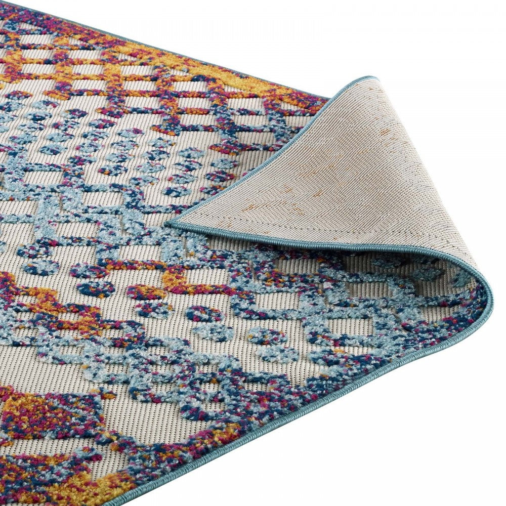Reflect Giada Abstract Diamond Moroccan Trellis 8x10 Indoor/Outdoor Area Rug, Multicolored