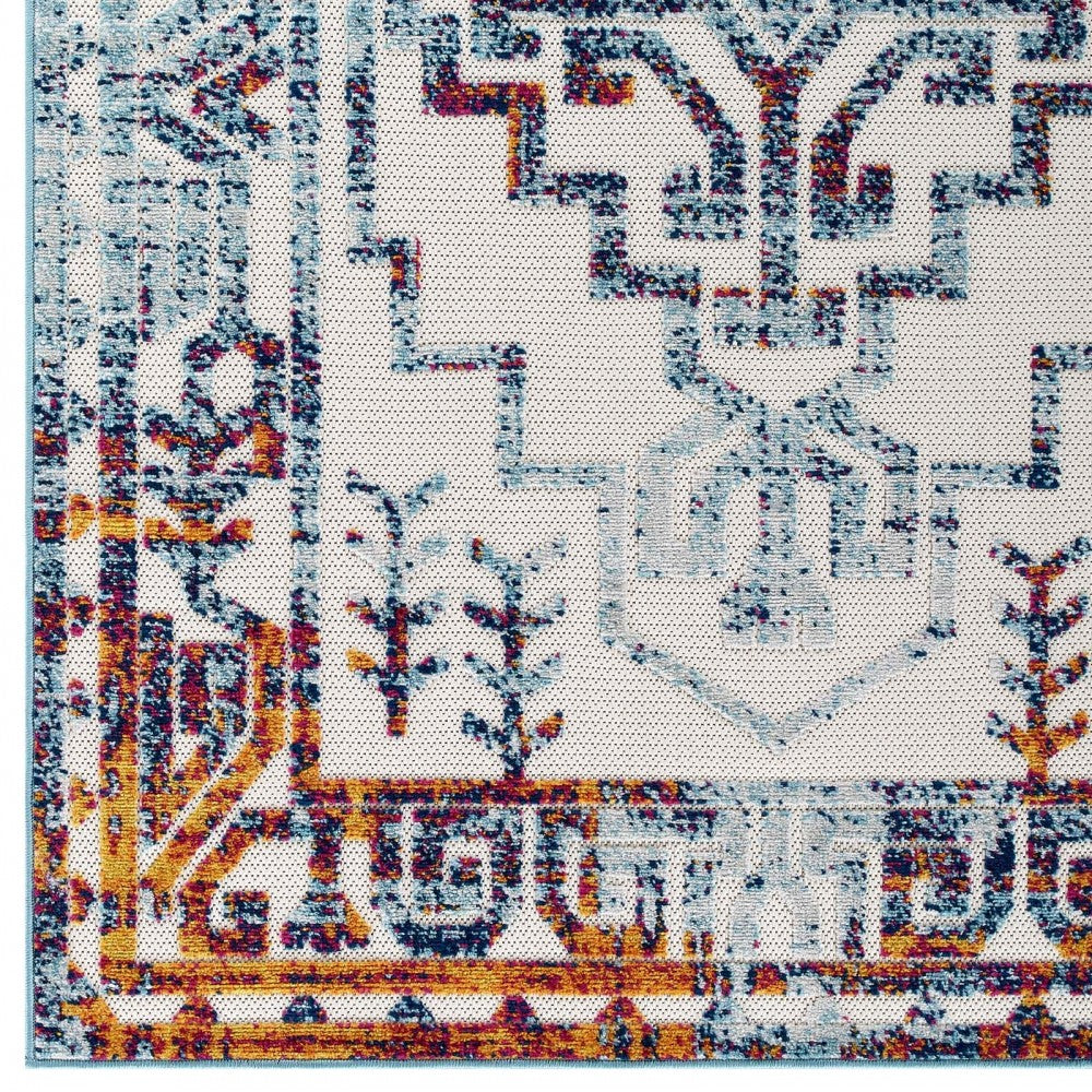 Reflect Nyssa Distressed Geometric Southwestern Aztec 5x8 Indoor/Outdoor Area Rug, Multicolored