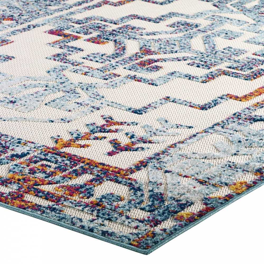 Reflect Nyssa Distressed Geometric Southwestern Aztec 5x8 Indoor/Outdoor Area Rug, Multicolored