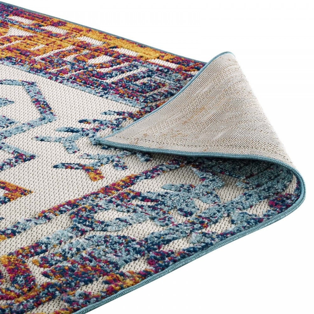 Reflect Nyssa Distressed Geometric Southwestern Aztec 5x8 Indoor/Outdoor Area Rug, Multicolored