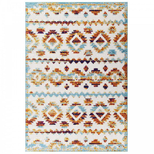 Reflect Takara Abstract Diamond Moroccan Trellis 8x10 Indoor and Outdoor Area Rug, Multicolored