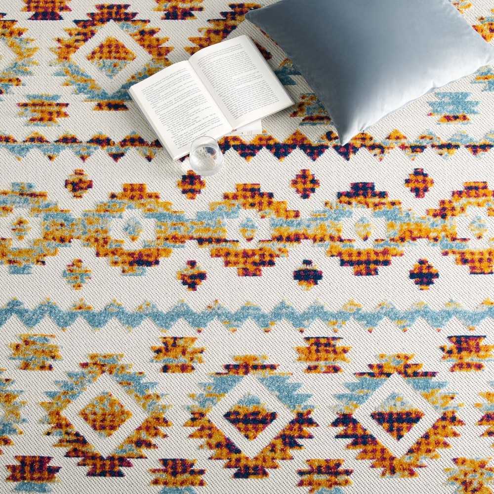 Reflect Takara Abstract Diamond Moroccan Trellis 8x10 Indoor and Outdoor Area Rug, Multicolored