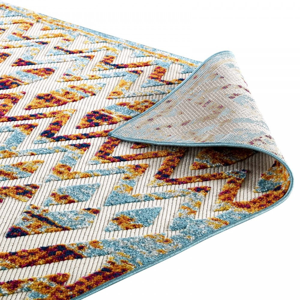 Reflect Tamako Diamond and Chevron Moroccan Trellis 5x8 Indoor / Outdoor Area Rug, Multicolored