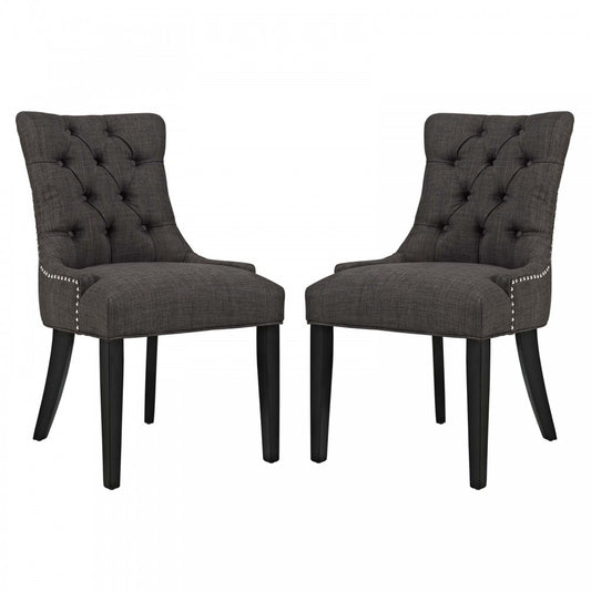 Regent Dining Side Chair Fabric Set of 2, Brown