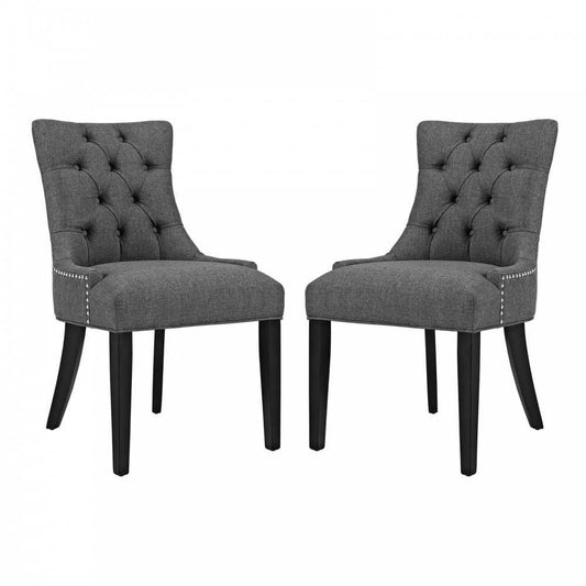 Regent Dining Side Chair Fabric Set of 2, Gray