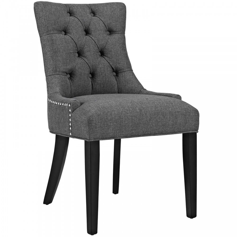 Regent Dining Side Chair Fabric Set of 2, Gray