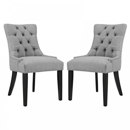 Regent Dining Side Chair Fabric Set of 2, Light Gray