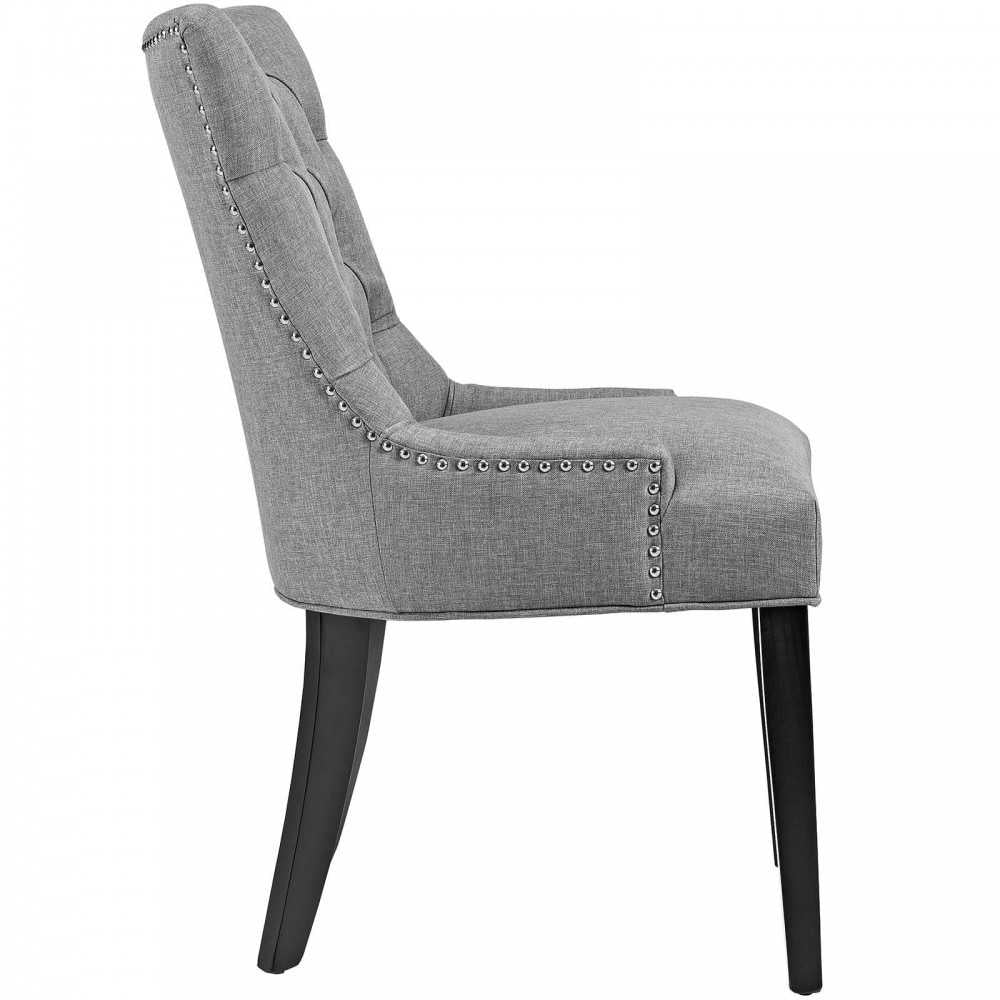 Regent Dining Side Chair Fabric Set of 2, Light Gray