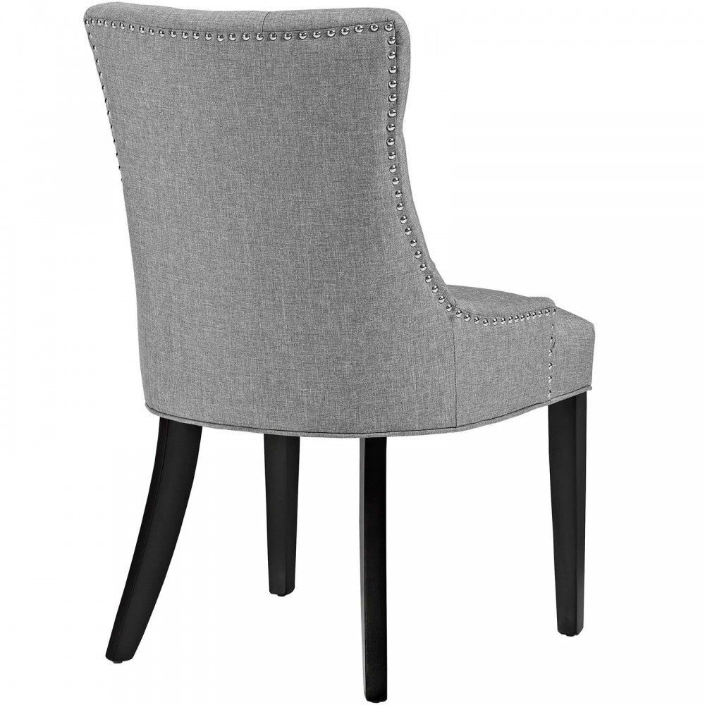 Regent Dining Side Chair Fabric Set of 2, Light Gray