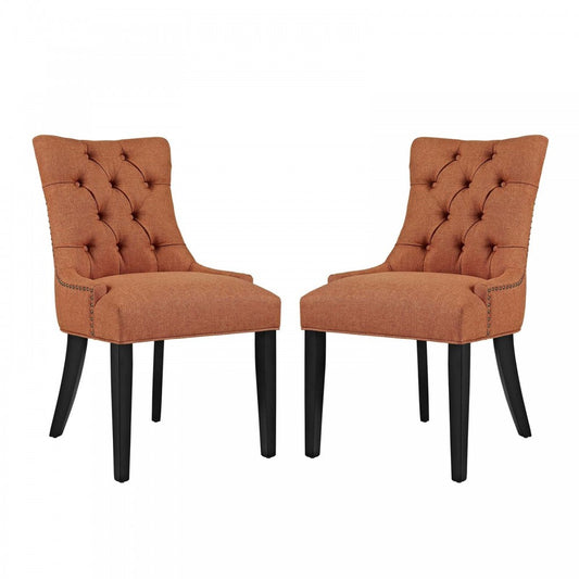 Regent Dining Side Chair Fabric Set of 2, Orange