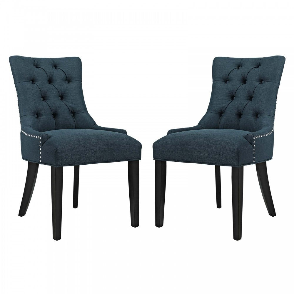 Regent Dining Side Chair Fabric Set of 2, Azure