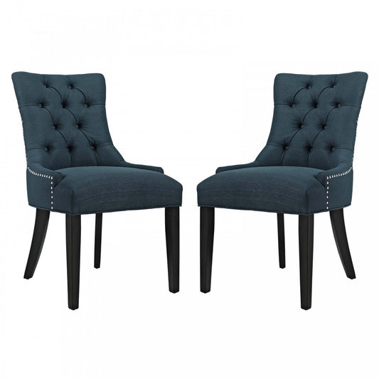 Regent Dining Side Chair Fabric Set of 2, Azure