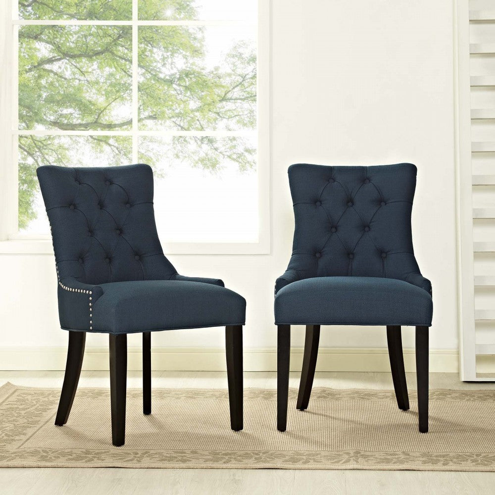 Regent Dining Side Chair Fabric Set of 2, Azure